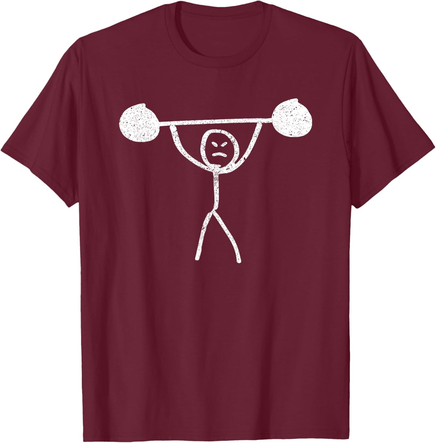 Gym Funny Fitness Stickman Weight Lifting Squat Men Women T-Shirt - T-Shirt | Maroon