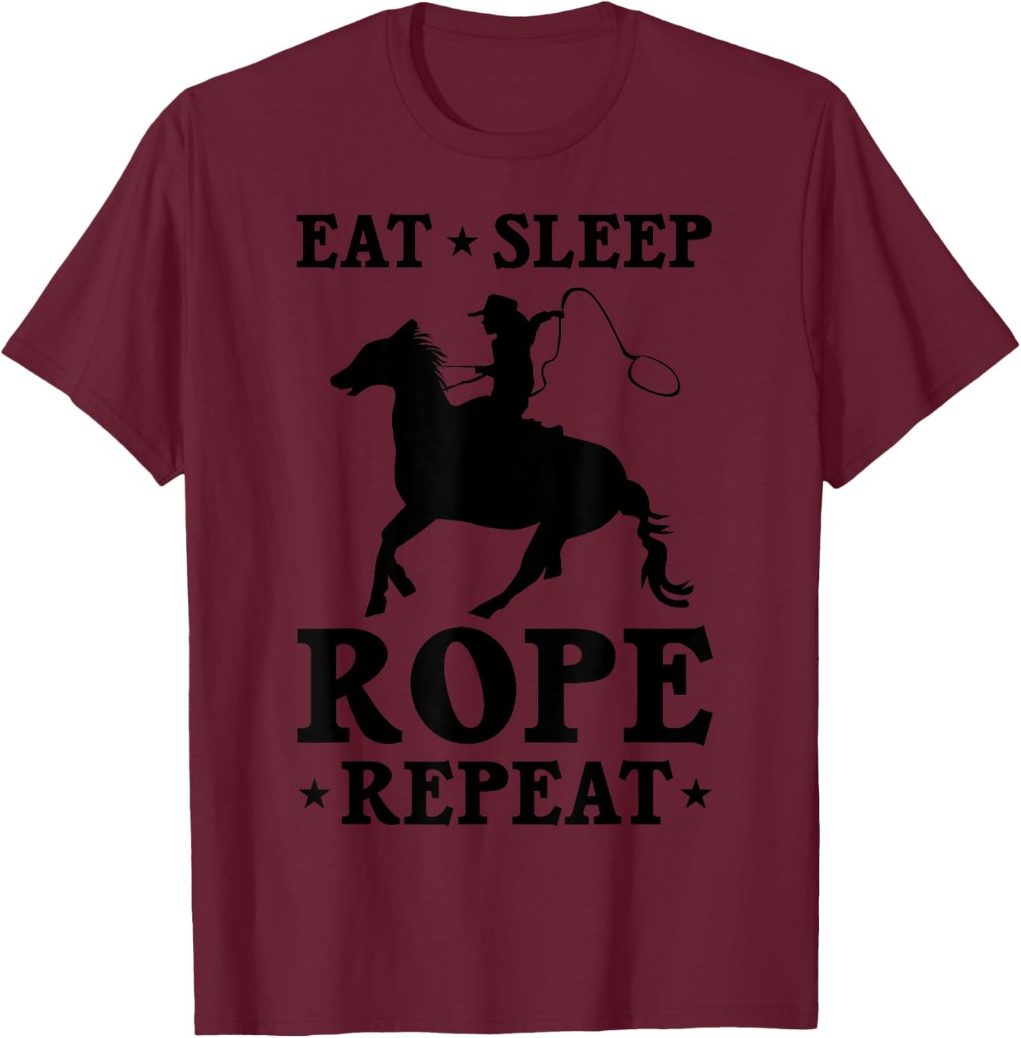 Funny Rodeo Gift Women Boys Girls Cool Horse Roping T-Shirt - T-Shirt | Maroon