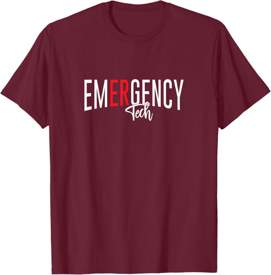 Emergency Department Tech ER Tech Emergency Room Nurse Tech T-Shirt - T-Shirt | Maroon