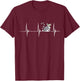 Lemur Heartbeat EKG Pulse Funny Lemur Lover Madagascar T-Shirt - T-Shirt | Maroon