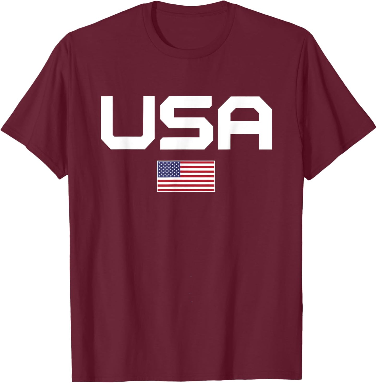 American Flag Cool Patriotic Men Women 4th of July USA Flag T-Shirt - T-Shirt | Maroon