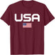 American Flag Cool Patriotic Men Women 4th of July USA Flag T-Shirt - T-Shirt | Maroon