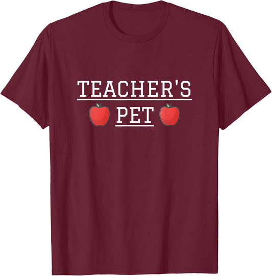 Teachers Pet Graphic Novelty Funny Gift Student School T-Shirt - T-Shirt | Maroon