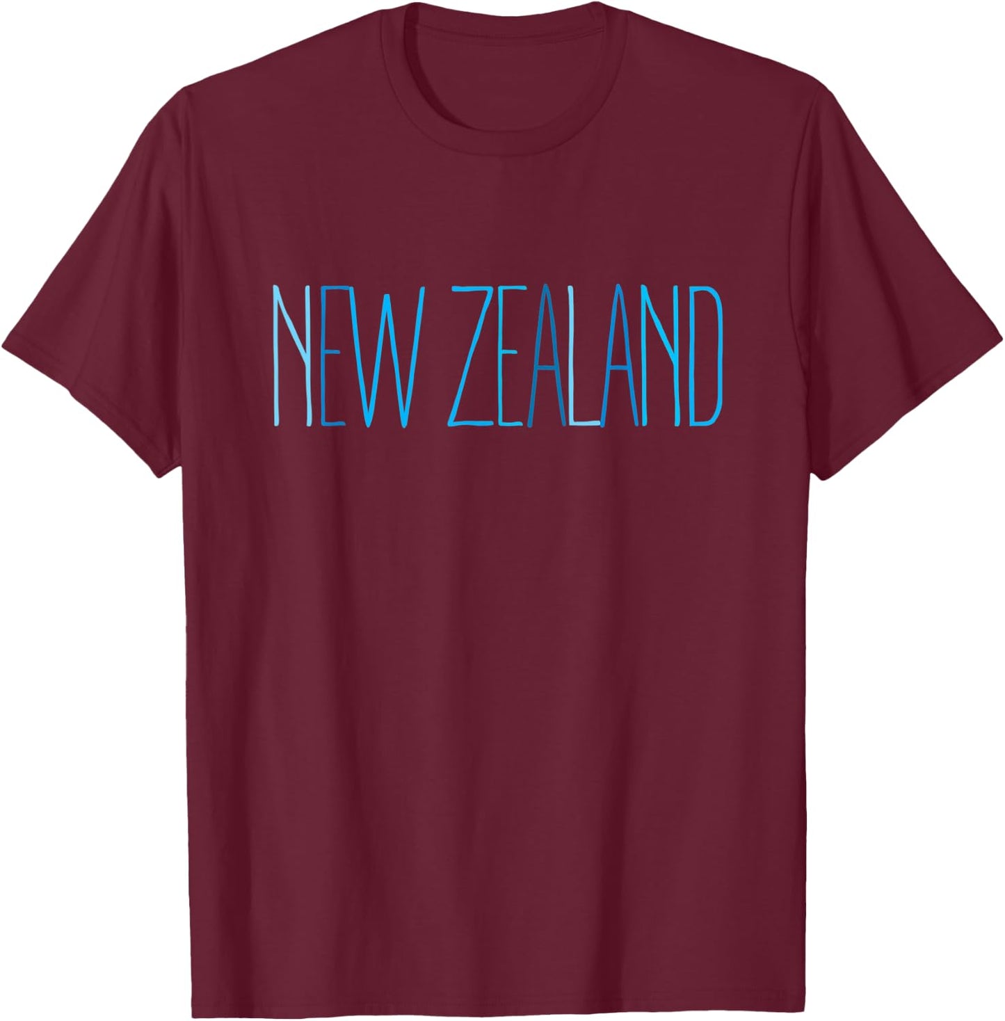 New Zealand Blue Lettering T-Shirt - T-Shirt | Maroon