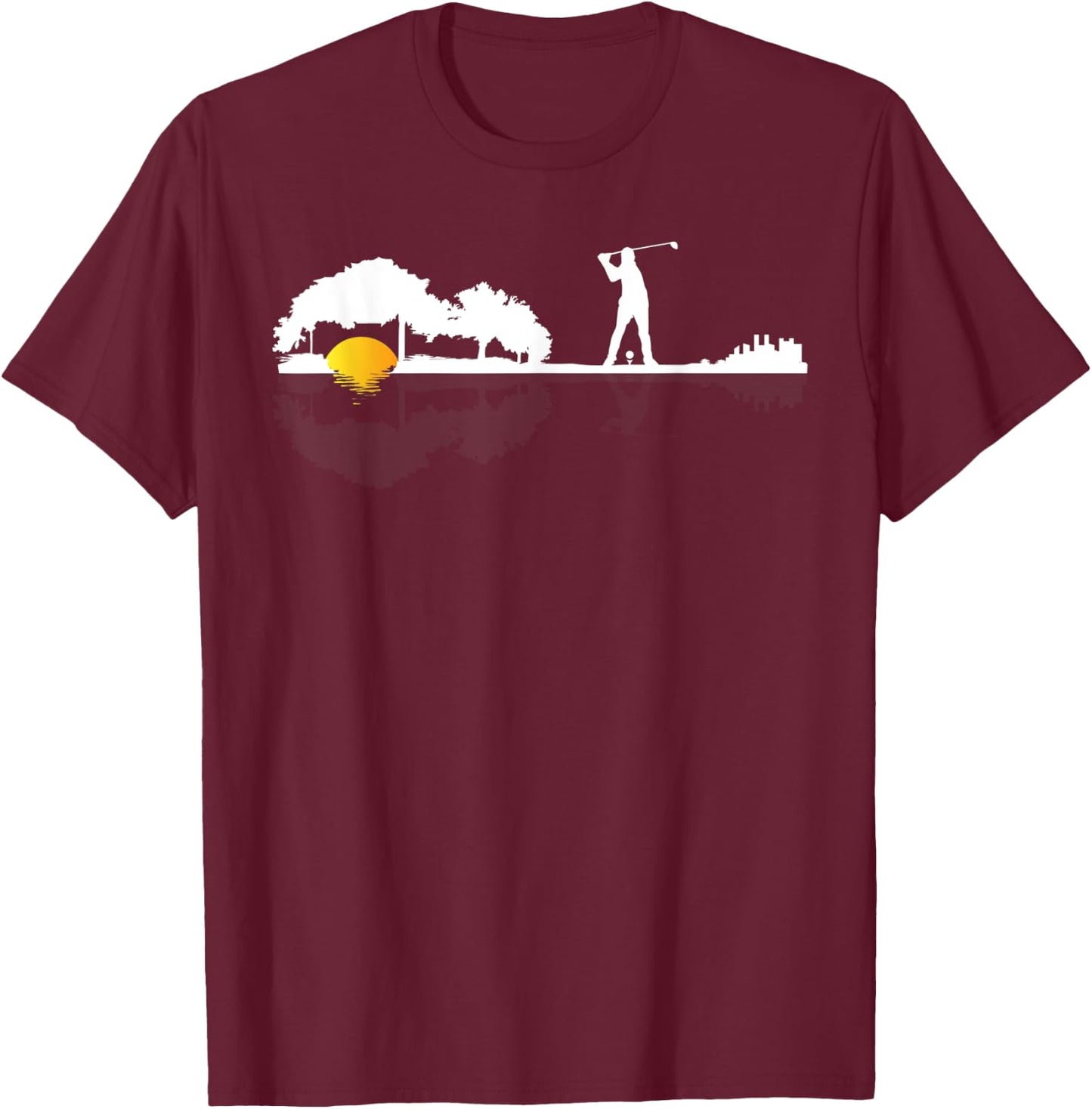 Cool Guitar Golf Player Gift Guitarist Golfer Unique Golfing T-Shirt - T-Shirt | Maroon