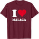 Red Heart I Love Málaga T-Shirt - T-Shirt | Maroon