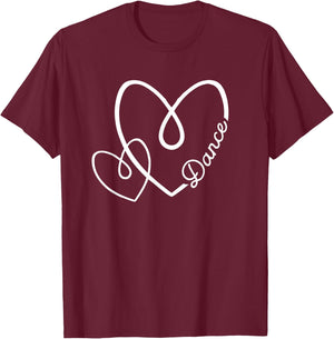 Funny Dance Heart Love Dancing Lover Valentine's Day Dancer T-Shirt - T-Shirt | Maroon