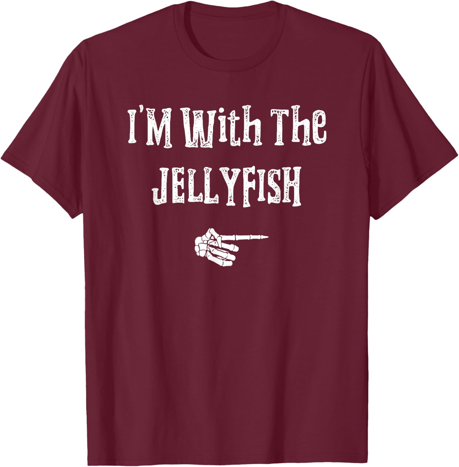 I'm with Jellyfish Halloween Costume Funny Couples Matching T-Shirt - T-Shirt | Maroon