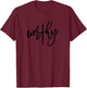 Worthy Easter Saying with Cross Design for Christian Women T-Shirt - T-Shirt | Maroon
