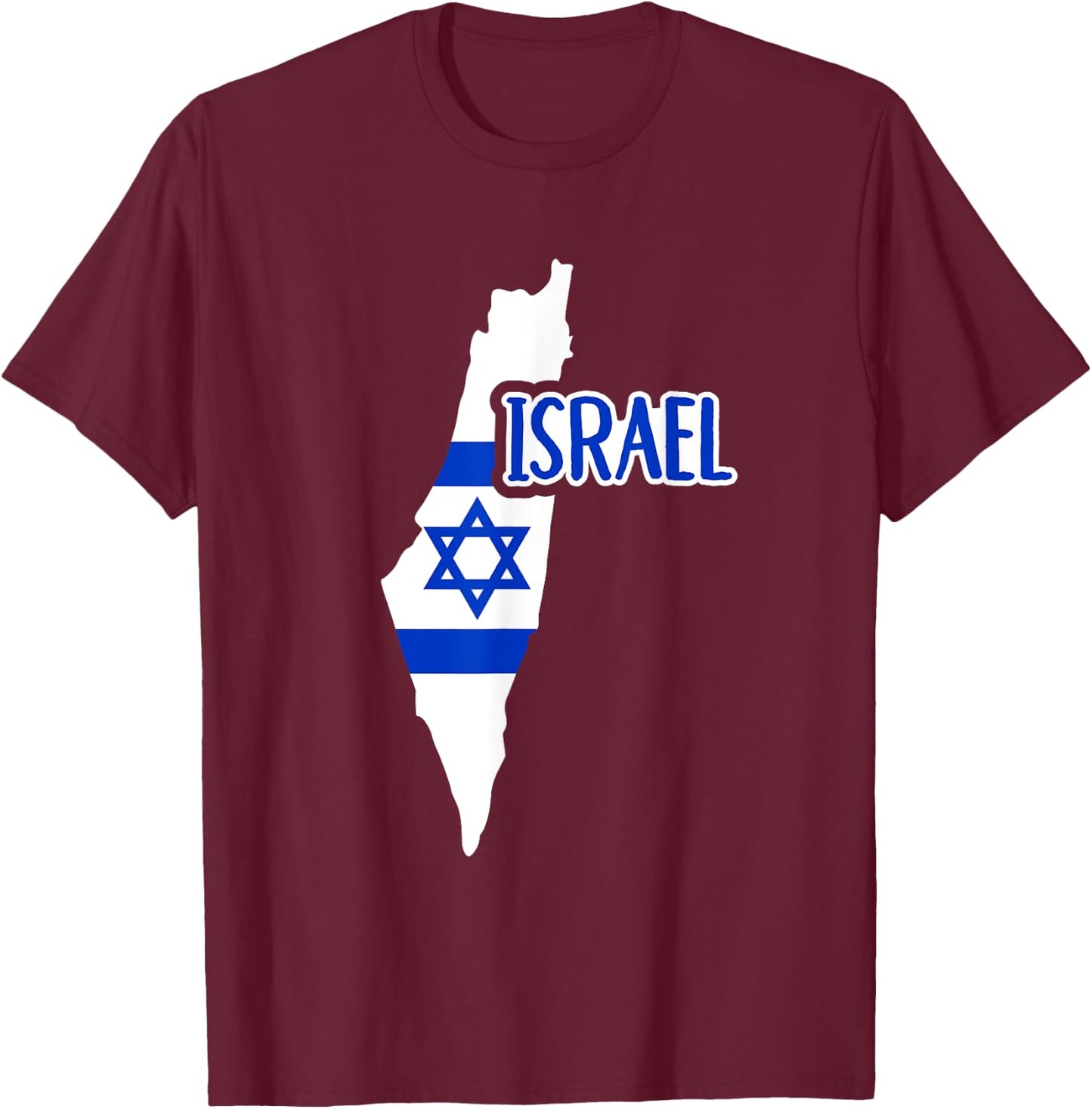 Israel map T-Shirt - T-Shirt | Maroon