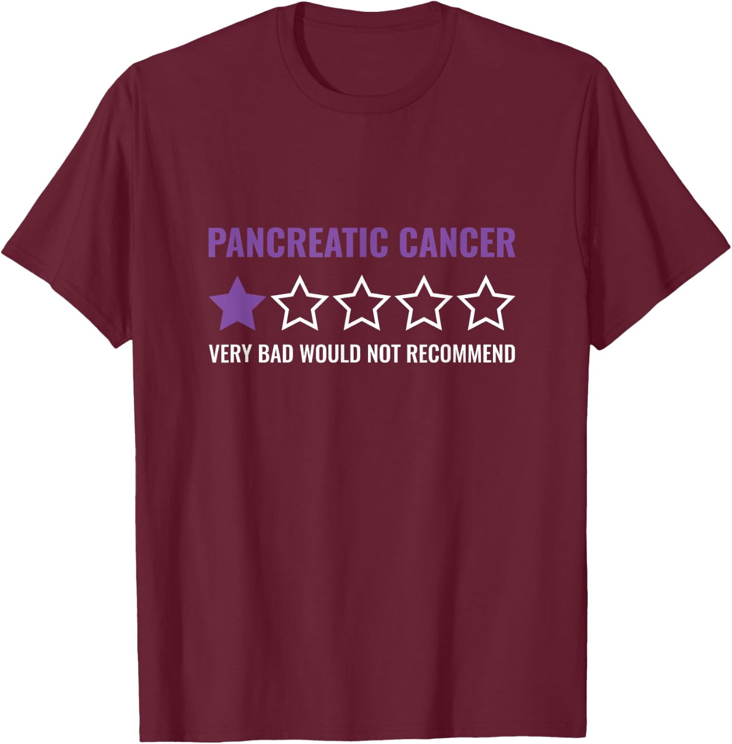 Would Not Recommend Purple Ribbon Pancreatic Cancer Fighter T-Shirt - T-Shirt | Maroon