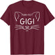 Purr-fect Gigi Funny Cat Lover Grandmother Kitty Owner Women Girls Kids T-Shirt - T-Shirt | Maroon