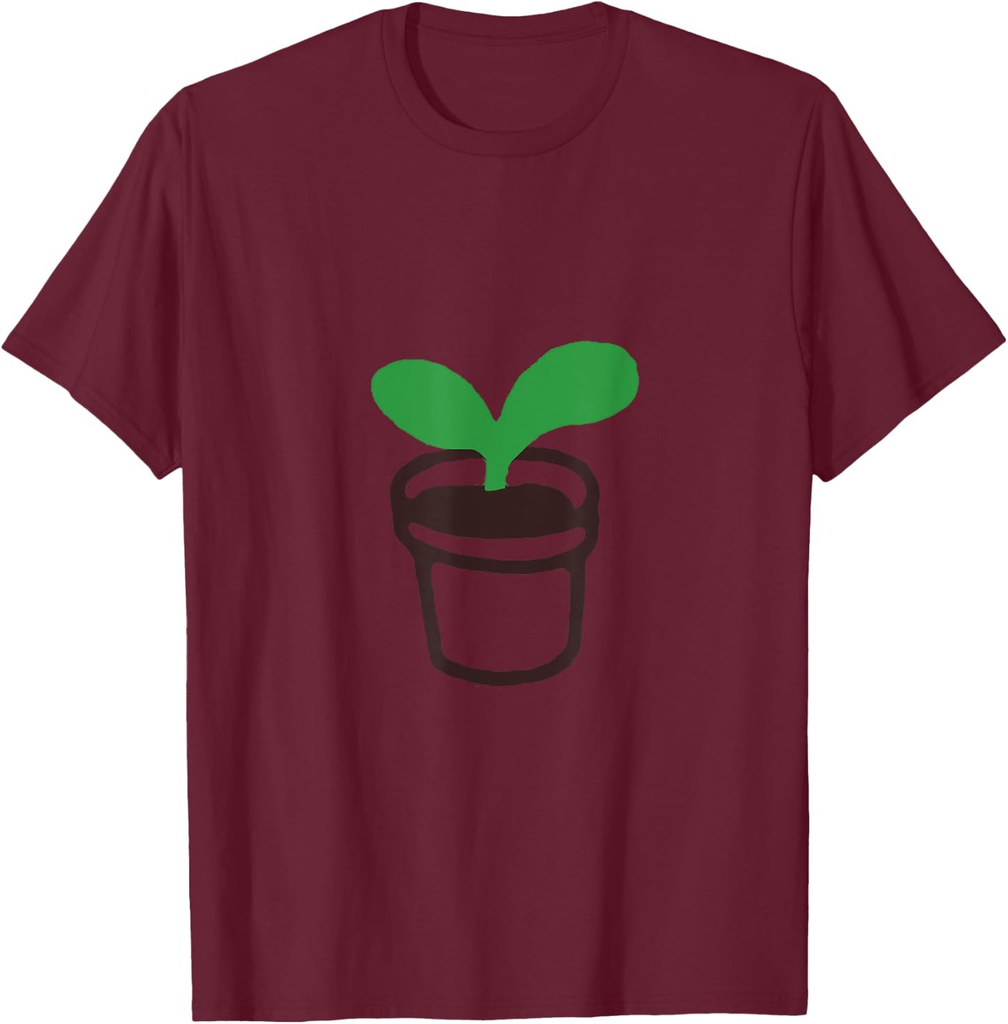 Cute Flower Pot Sprout Gift T-Shirt - T-Shirt | Maroon