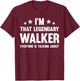 Funny Walker Name Designs Store Walker Personal First Name I'm That Legendary Walker - -Adults & Kids, Black, Small, Short Sleeve, Modern Classic, Spread Collar, Polyester 100% T-Shirt - T-Shirt | Maroon