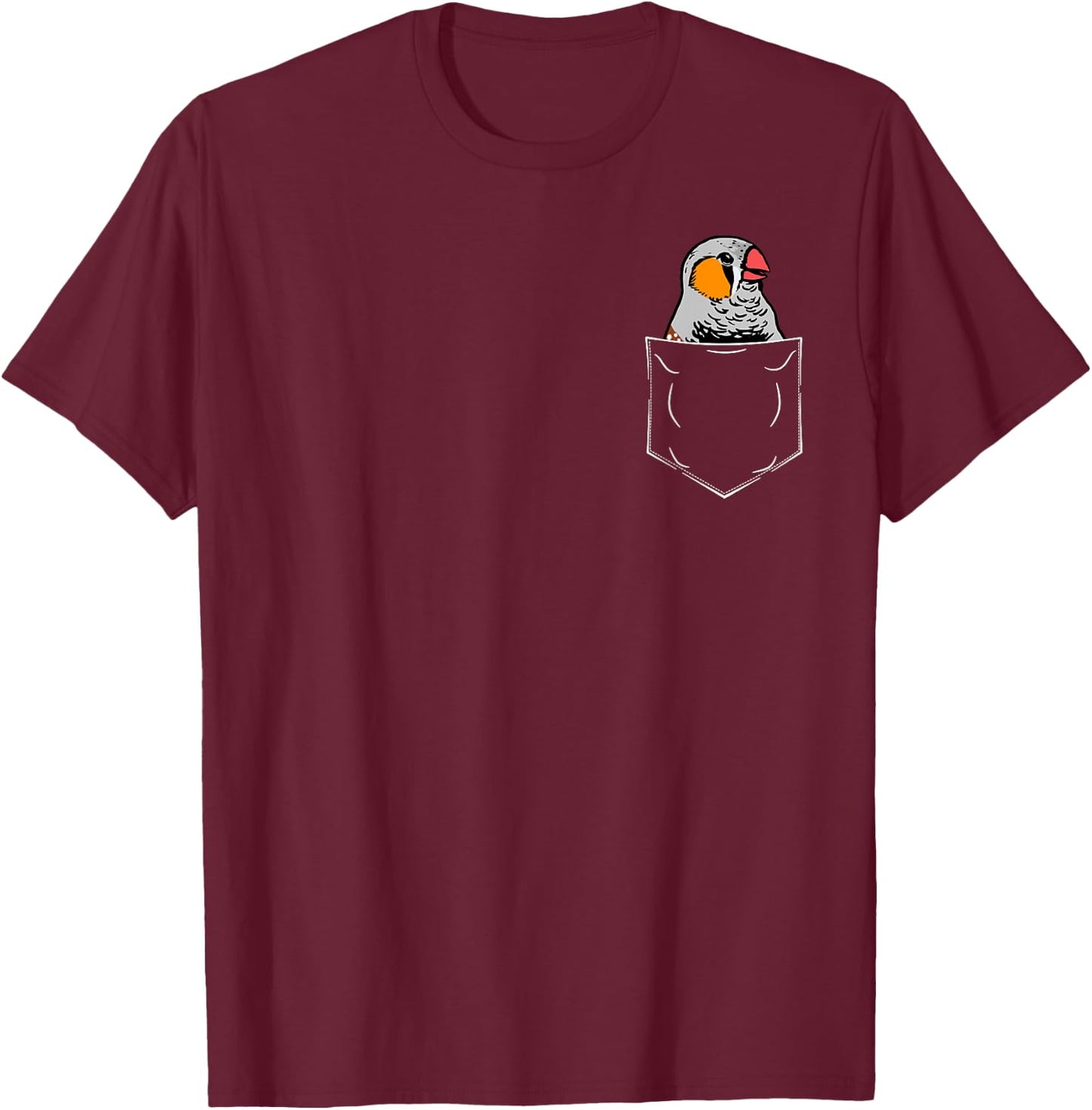 Zebra Finch In A Pocket Pet Birds Funny Zebra Finches T-Shirt - T-Shirt | Maroon