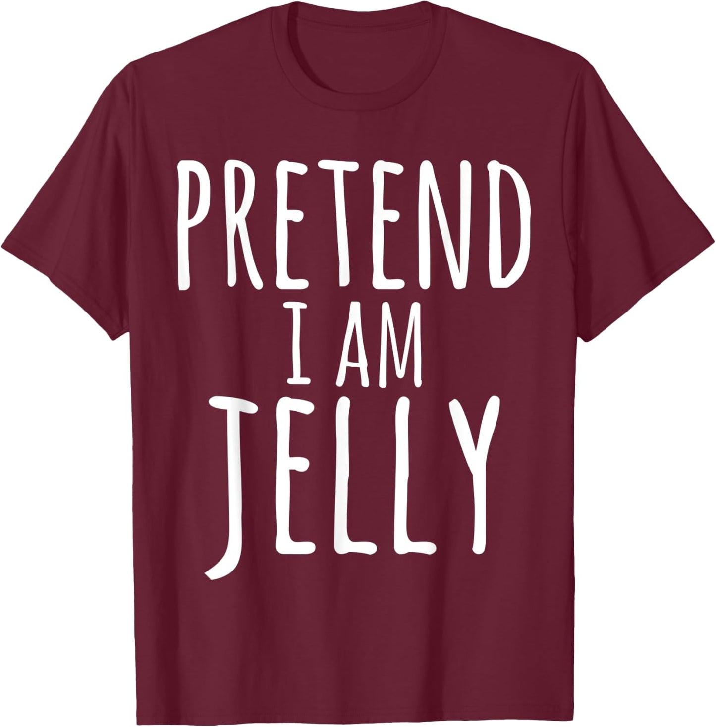 Halloween PRETEND I AM JELLY COSTUME Matching Peanut Butter T-Shirt - T-Shirt | Maroon