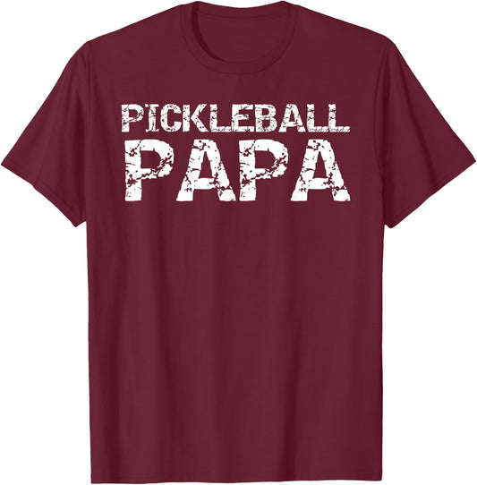 Pickle Ball Gifts for Grandpa from Grandkids Pickleball Papa T-Shirt - T-Shirt | Maroon