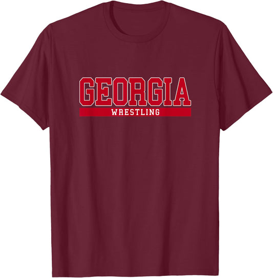 Georgia Wrestling - Black, -Adults, Short Sleeve, Small T-Shirt - T-Shirt | Maroon