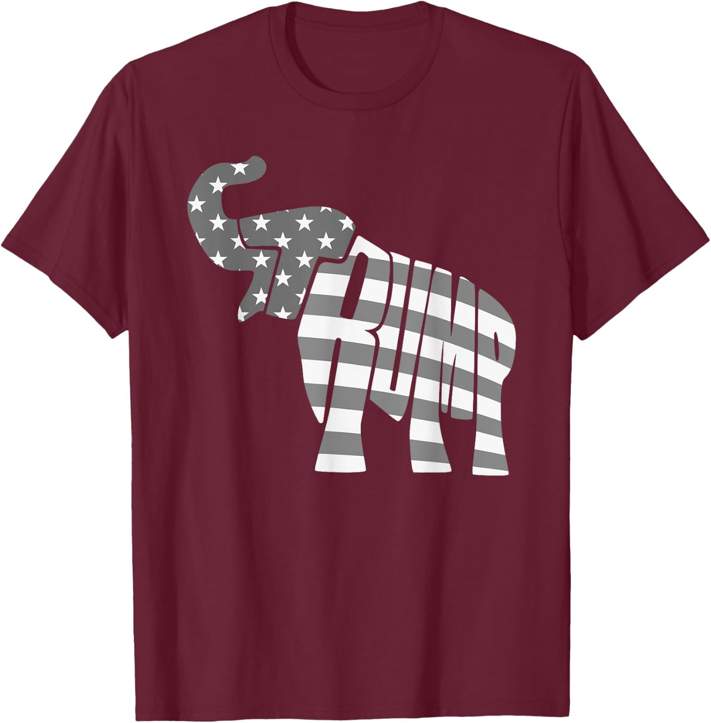Cute Trump Gift | Proud American Flag Elephant Women T-Shirt - T-Shirt | Maroon