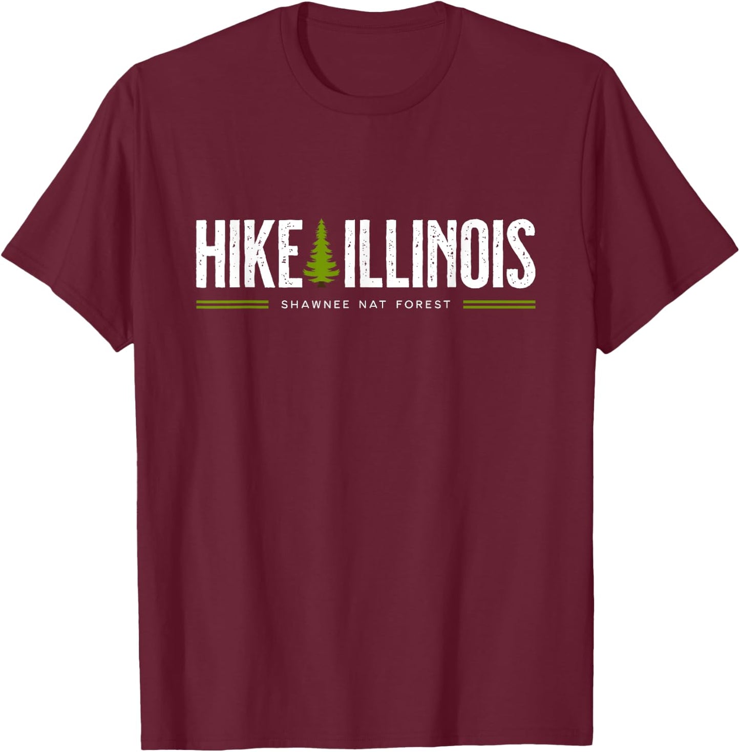 Illinois IL Shawnee National Forest Hike Tree Retro Graphic T-Shirt - T-Shirt | Maroon