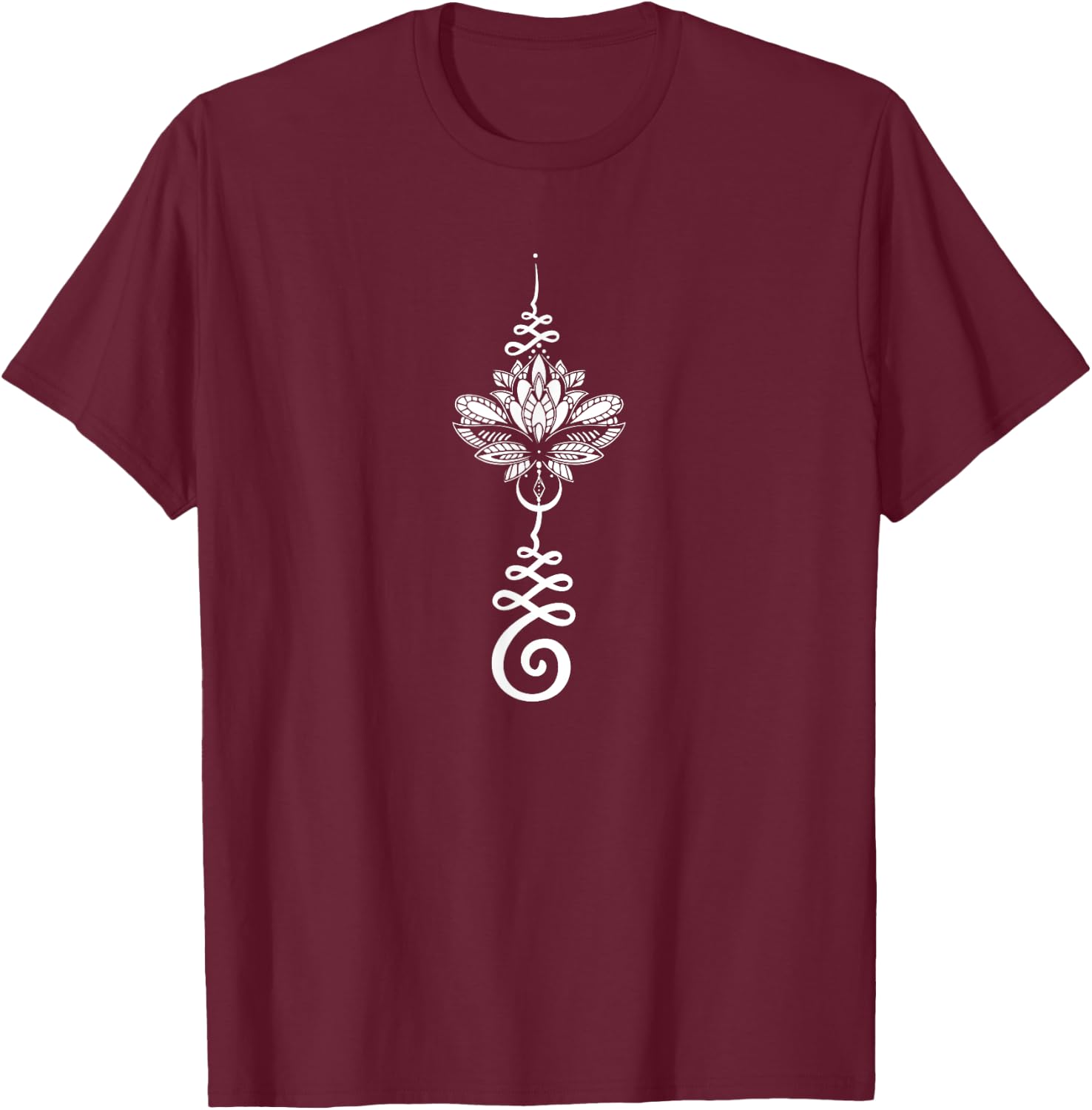 Perfect Design idea for Yoga Women Esoteric Unalome Lotus I Cosmic Boho Yoga T-Shirt - T-Shirt | Maroon