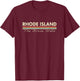 RHODE ISLAND - Vintage / Retro Stripes - Classic T-Shirt - T-Shirt | Maroon