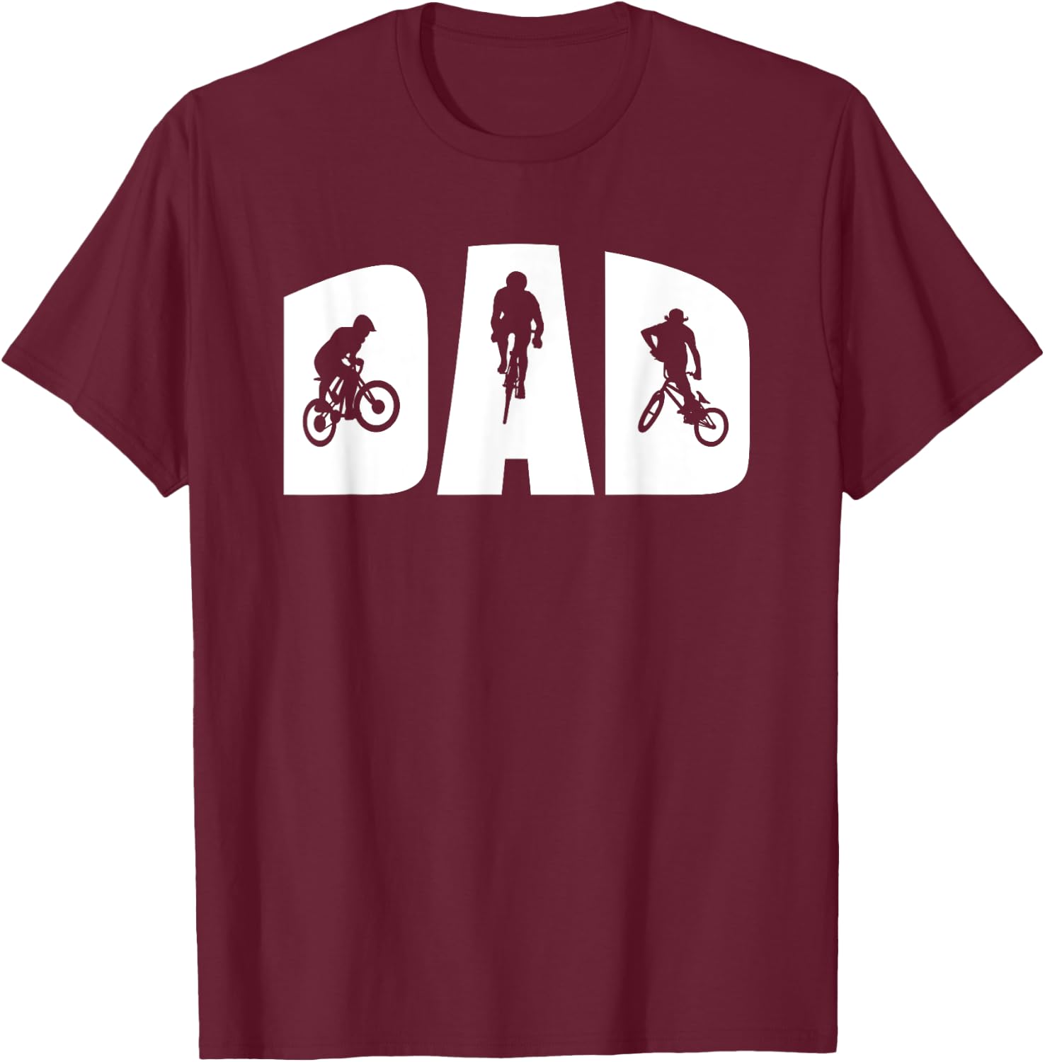 CYCLING DAD Gift mountain biker road bike BMX biking fan T-Shirt - T-Shirt | Maroon