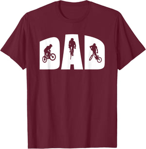 CYCLING DAD Gift mountain biker road bike BMX biking fan T-Shirt - T-Shirt | Maroon