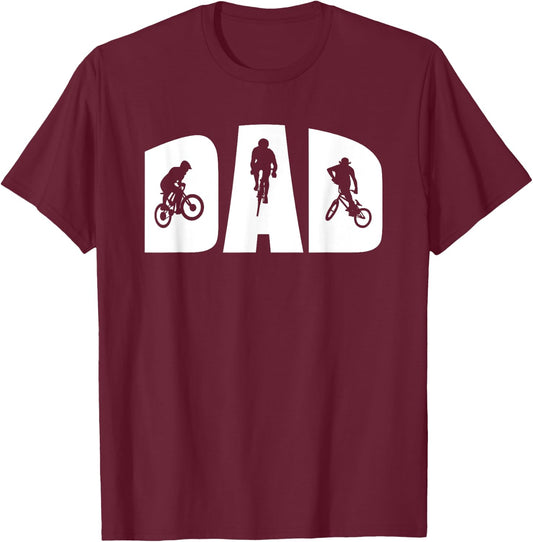 CYCLING DAD Gift mountain biker road bike BMX biking fan T-Shirt - T-Shirt | Maroon