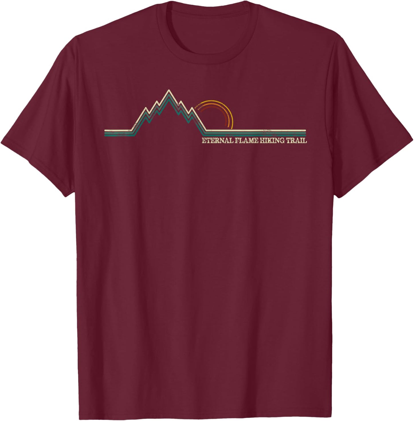 Eternal Flame Hiking Trail New York Hiking Trail Running T-Shirt - T-Shirt | Maroon