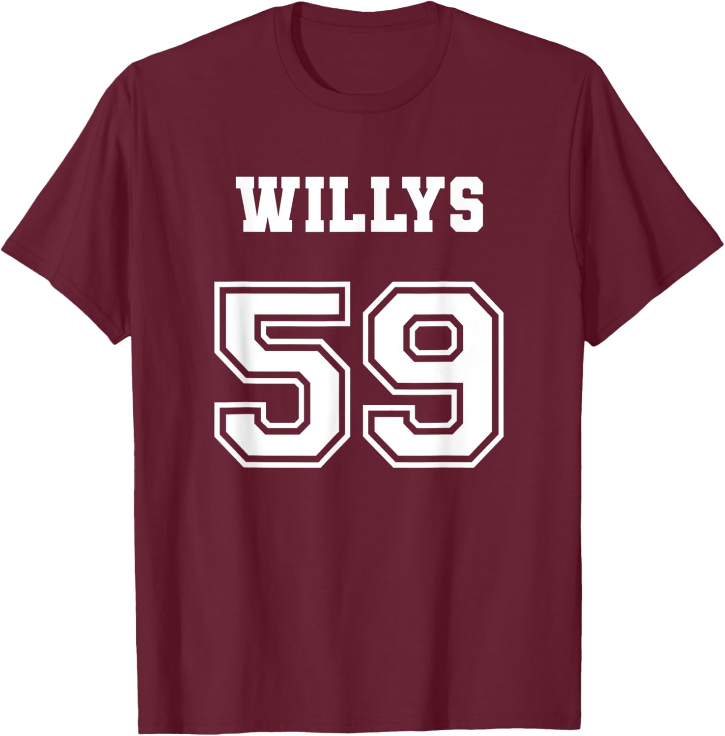 Jersey Style 59 1959 Willys 4x4 Vintage MB Army Truck Car T-Shirt - T-Shirt | Maroon