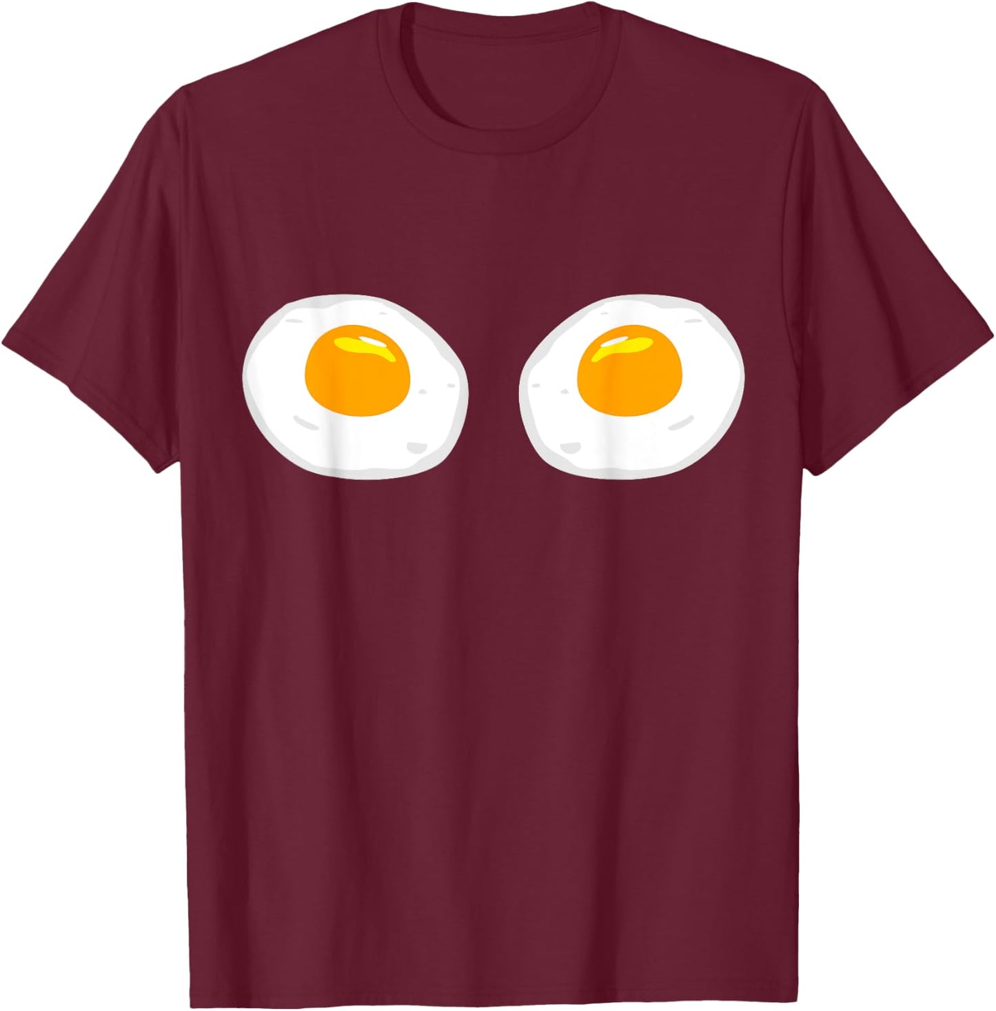 Fried Egg Bra Bikini Eggs Funny Fried Egg Costume T-Shirt - T-Shirt | Maroon