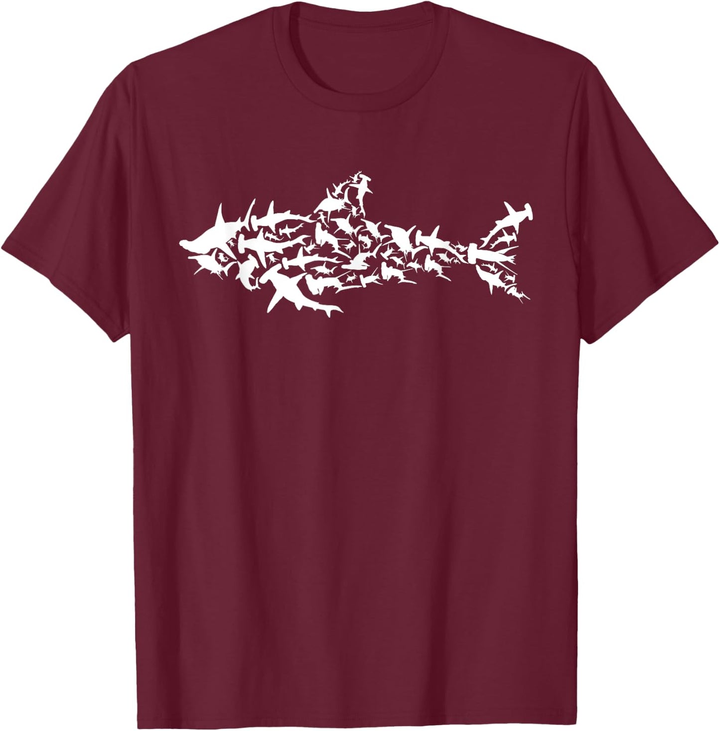 Great White Shark - Sharks Silhouette Shark Fish White Shark T-Shirt - T-Shirt | Maroon