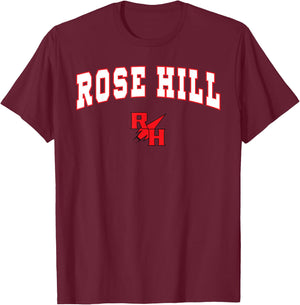 Rose Hill High School Rockets T-Shirt - T-Shirt | Maroon