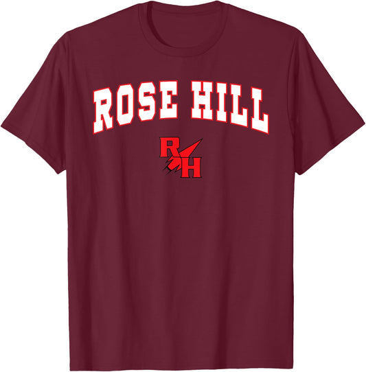 Rose Hill High School Rockets T-Shirt - T-Shirt | Maroon