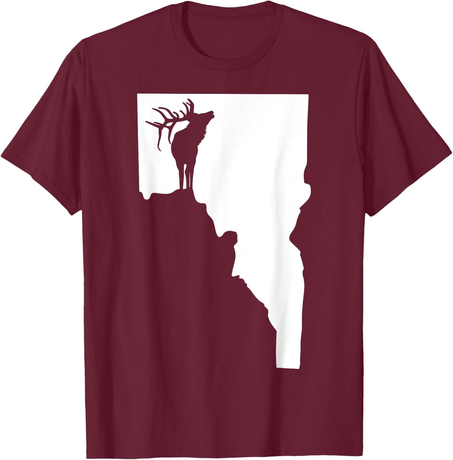 Upside Down Idaho Elk T-Shirt - T-Shirt | Maroon