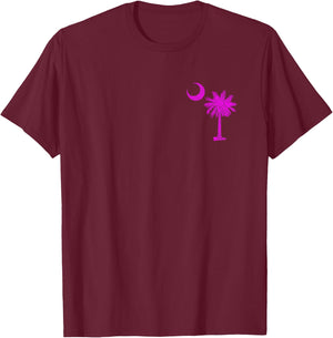 South Carolina State Flag Palmetto Tree Crescent Moon SC T-Shirt - T-Shirt | Maroon