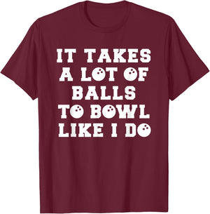 Funny Bowling Gift Boyfriend Or Husband T-Shirt - T-Shirt | Maroon