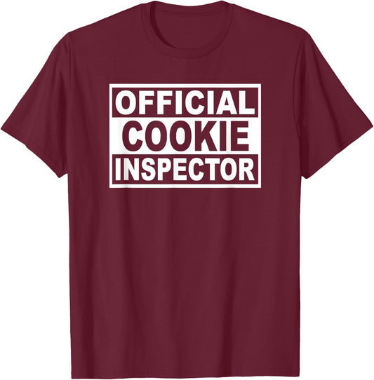 Official Cookie Inspector Square Graphic T-Shirt - T-Shirt | Maroon