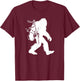 Bigfoot Bagpipes Irish Cryptid Scottish Sasquatch Bagpiper T-Shirt - T-Shirt | Maroon