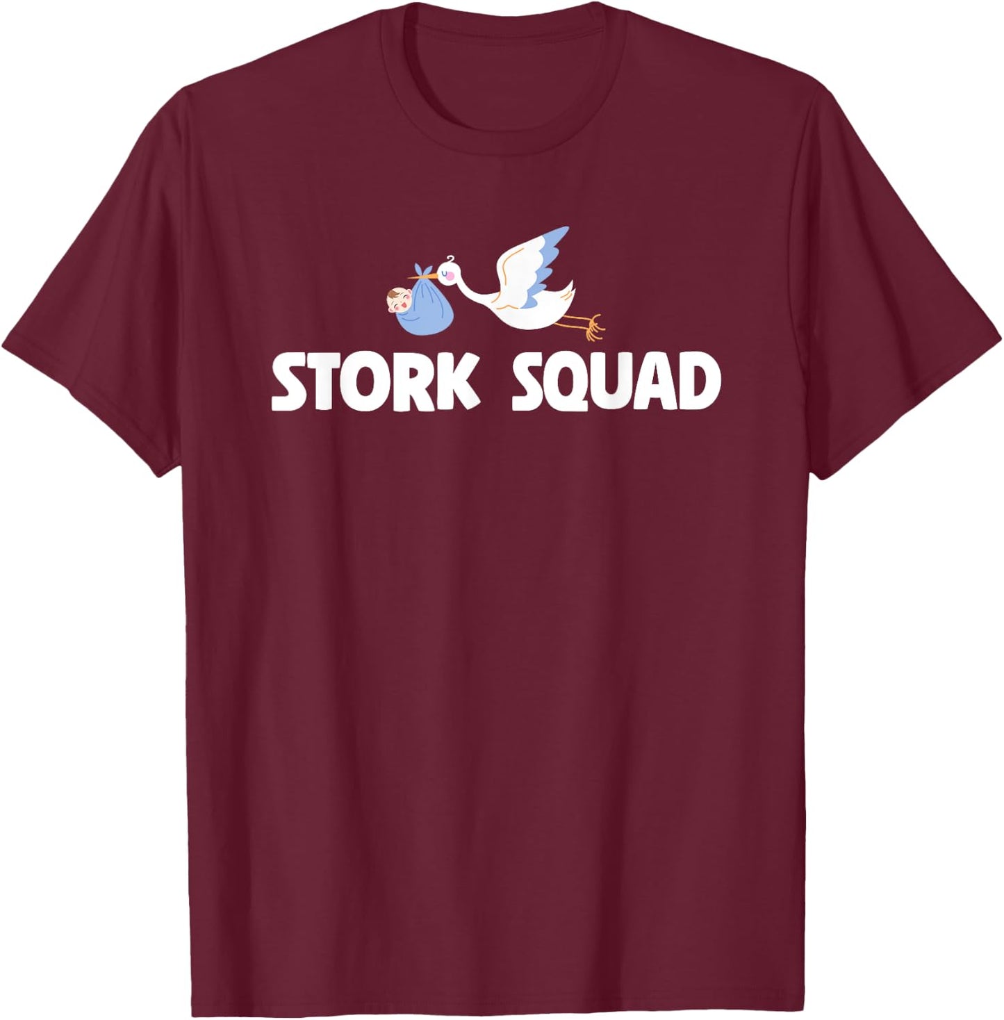 Cute Stork Squad Labor And Delivery Nurse T-Shirt - T-Shirt | Maroon