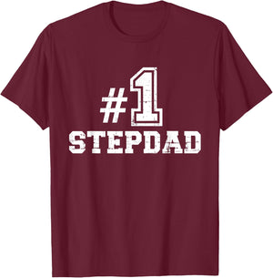 Number one No. 1 stepdad T-Shirt - T-Shirt | Maroon