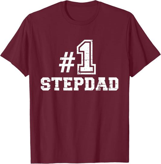 Number one No. 1 stepdad T-Shirt - T-Shirt | Maroon