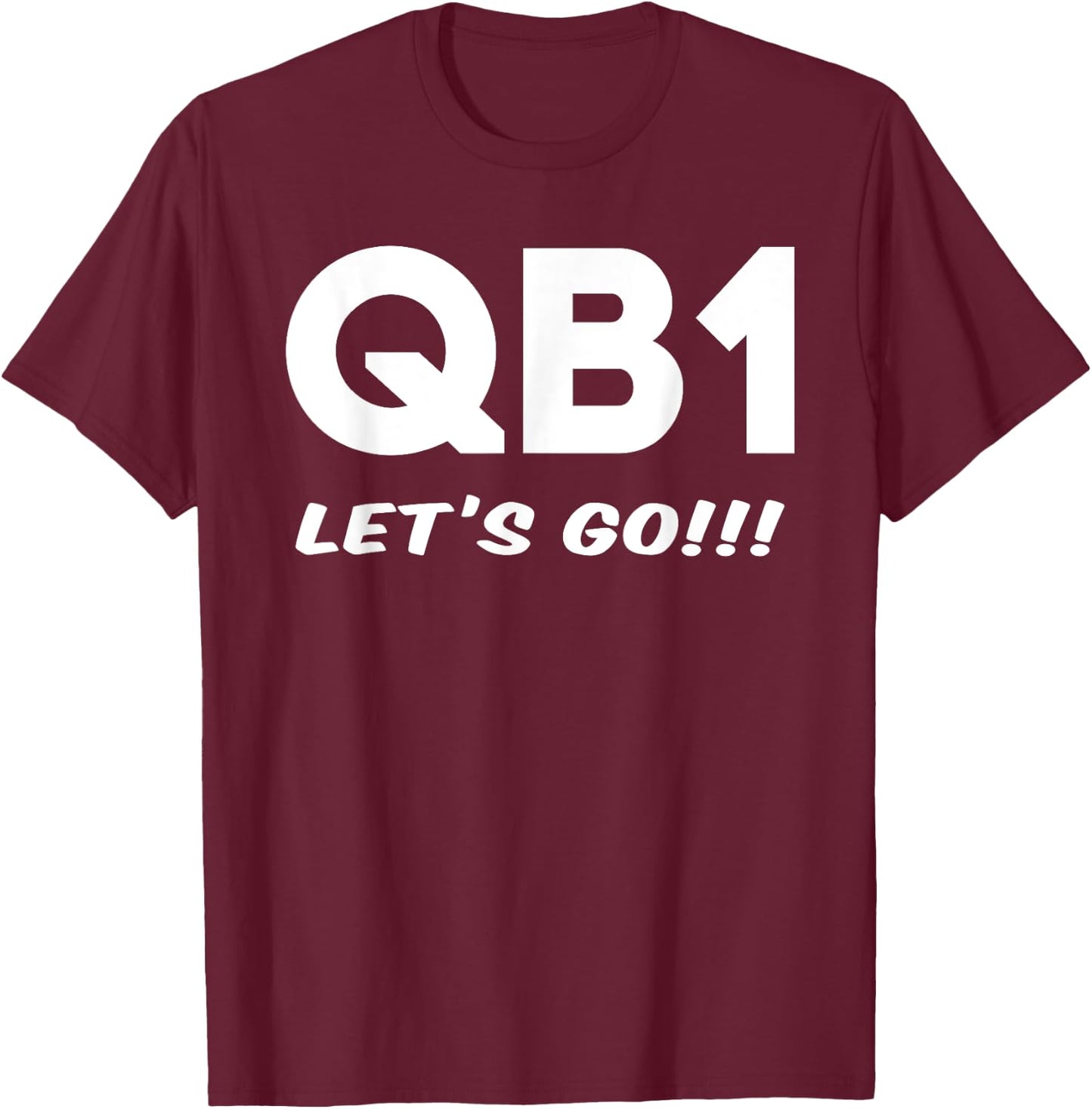 QB1 I Love My Quarterback Offensive Line Men Women Football T-Shirt - T-Shirt | Maroon