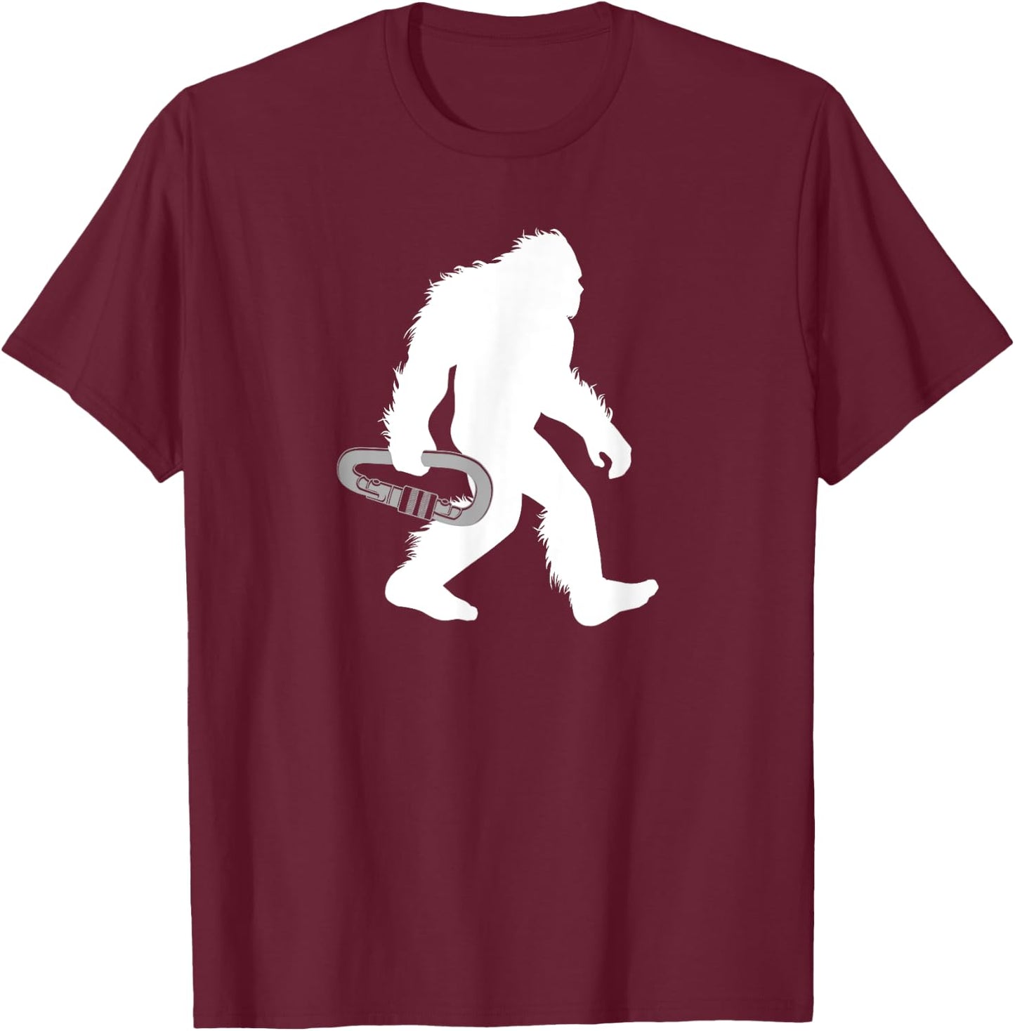 Bigfoot Mountain Climbing Sasquatch Climber T-Shirt - T-Shirt | Maroon
