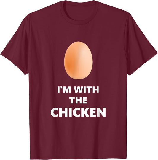 Fun I'm With The Chicken Egg Halloween Costume T-Shirt - T-Shirt | Maroon