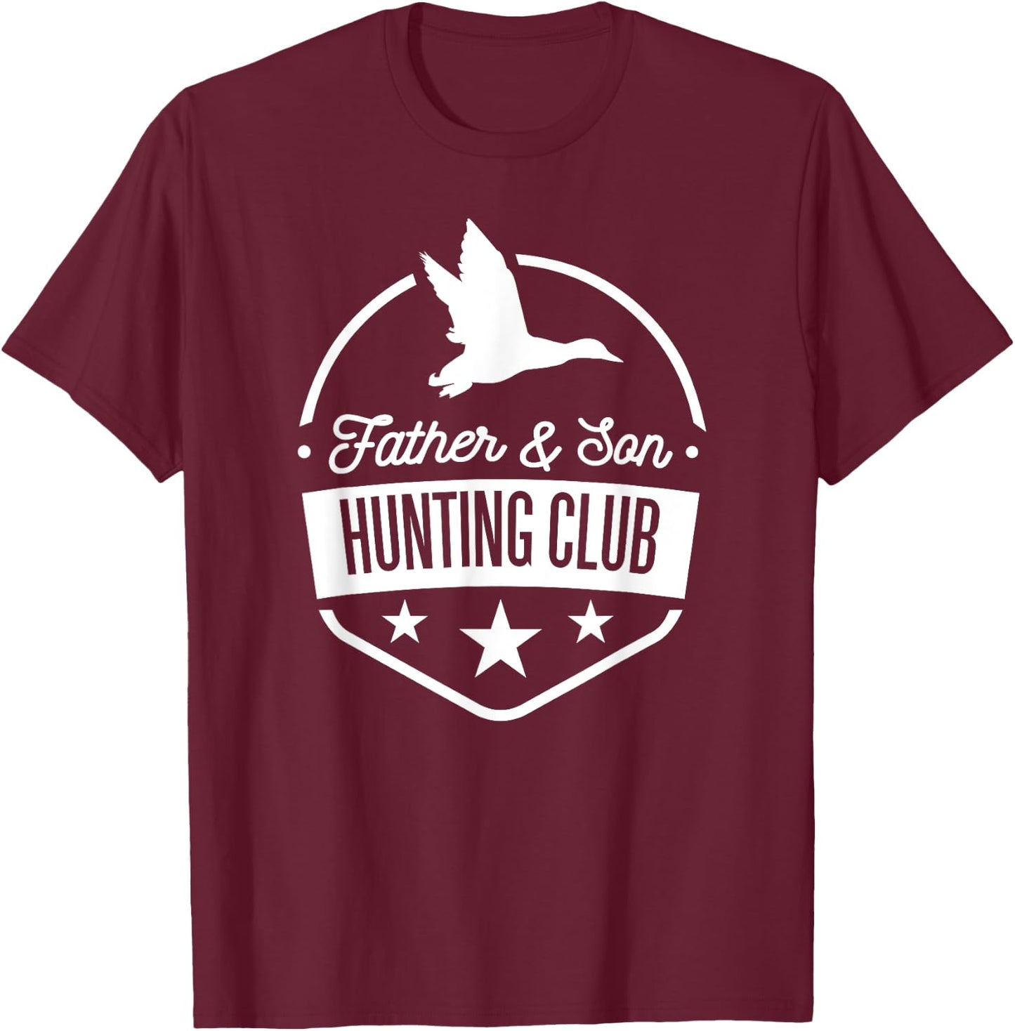 Father & Son Hunting Club - Duck - Proud Dad Hunter T-Shirt - T-Shirt | Maroon