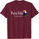 Pura Vida Costa Rica with Tropical Toucan Bird Pura Vida T-Shirt - T-Shirt | Maroon