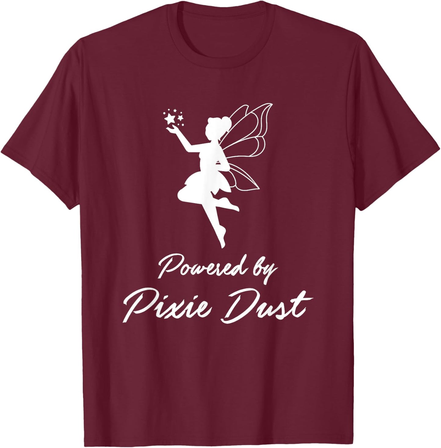 Powered by Pixie Dust and Coffee Fun Caffeine T-Shirt - T-Shirt | Maroon