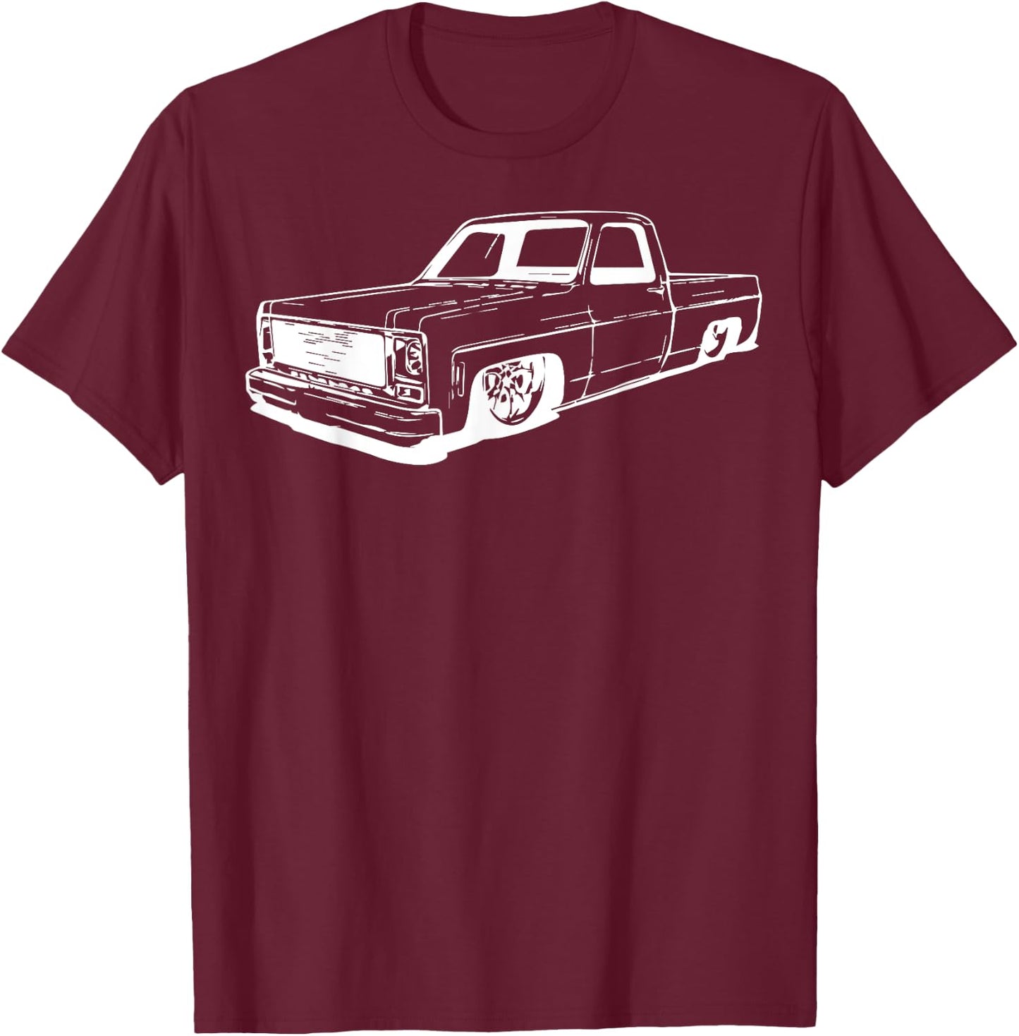 Vintage 73-87 Mini C10 Truck Slammed Graphic Dad Gag Father T-Shirt - T-Shirt | Maroon